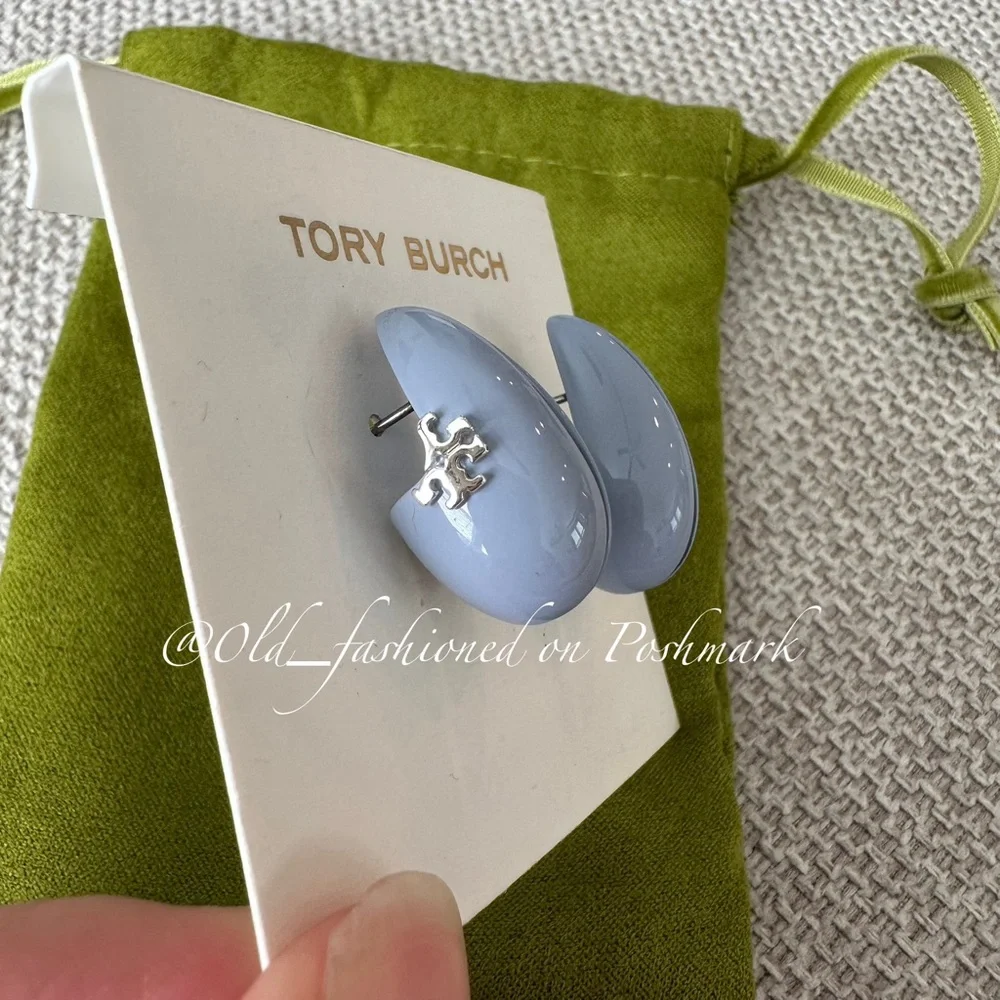 TORY BURCH Small Wave Drop Earrings - Light Blue